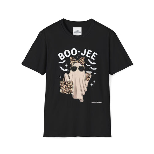 Boo Jee Ghost Tee — Cute Leopard Ghost Graphic T-Shirt for Fall & Halloween