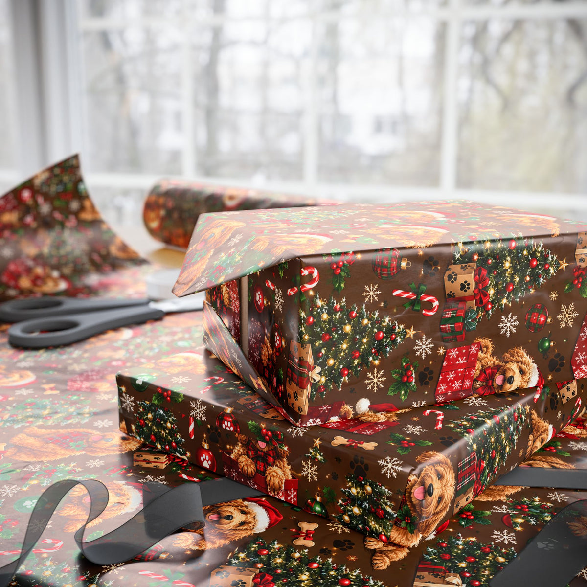 Golden doodle Christmas Wrapping Papers
