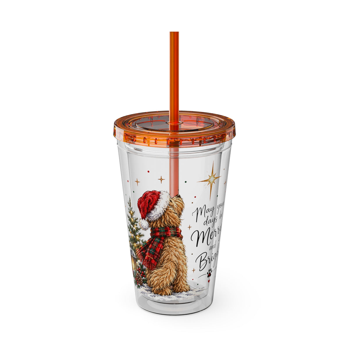Doodle Dog Wish -Tumbler with Straw, 16oz