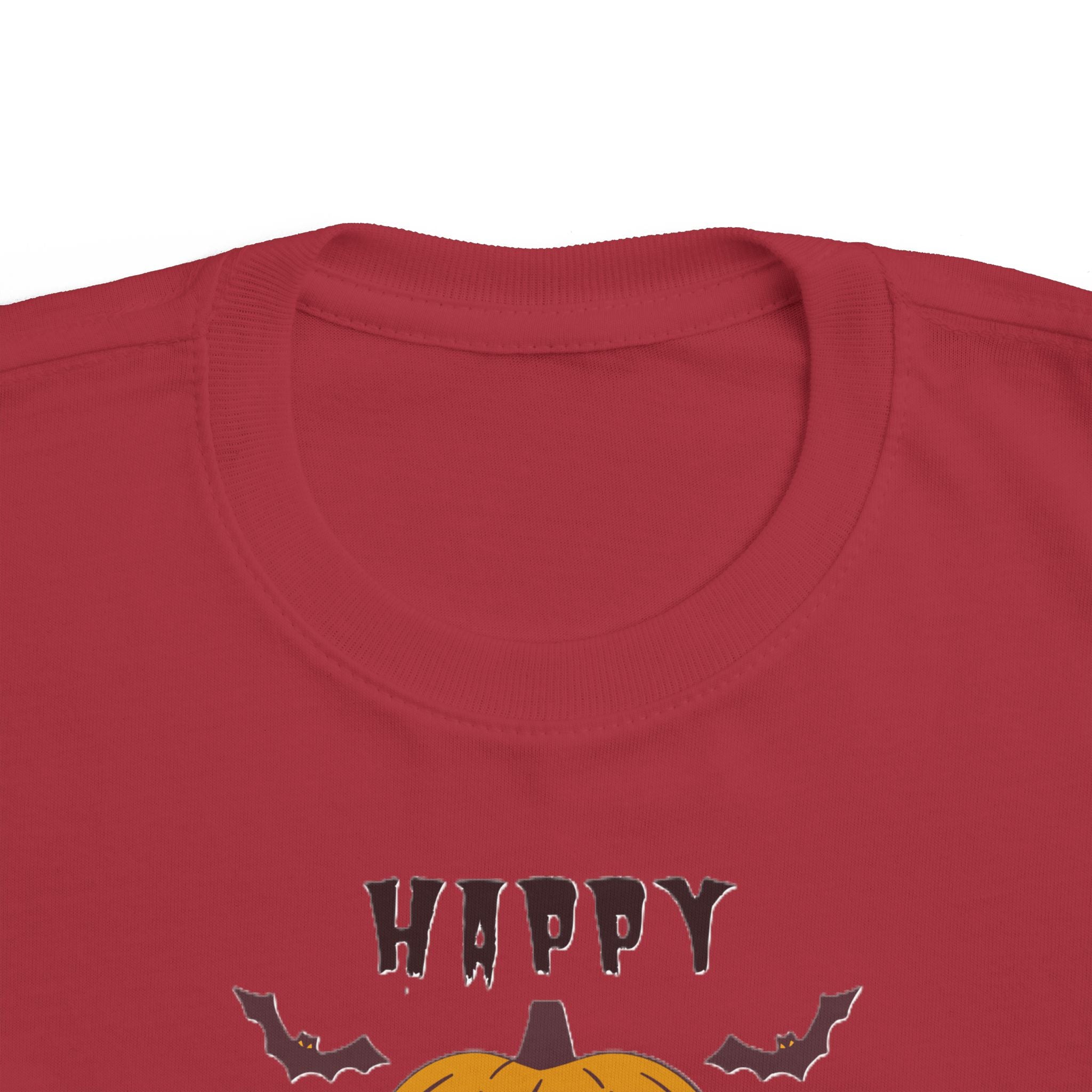 Toddler Halloween T‑Shirt — 'Happy Halloween' Smiling Jack‑O'-Lantern Tee