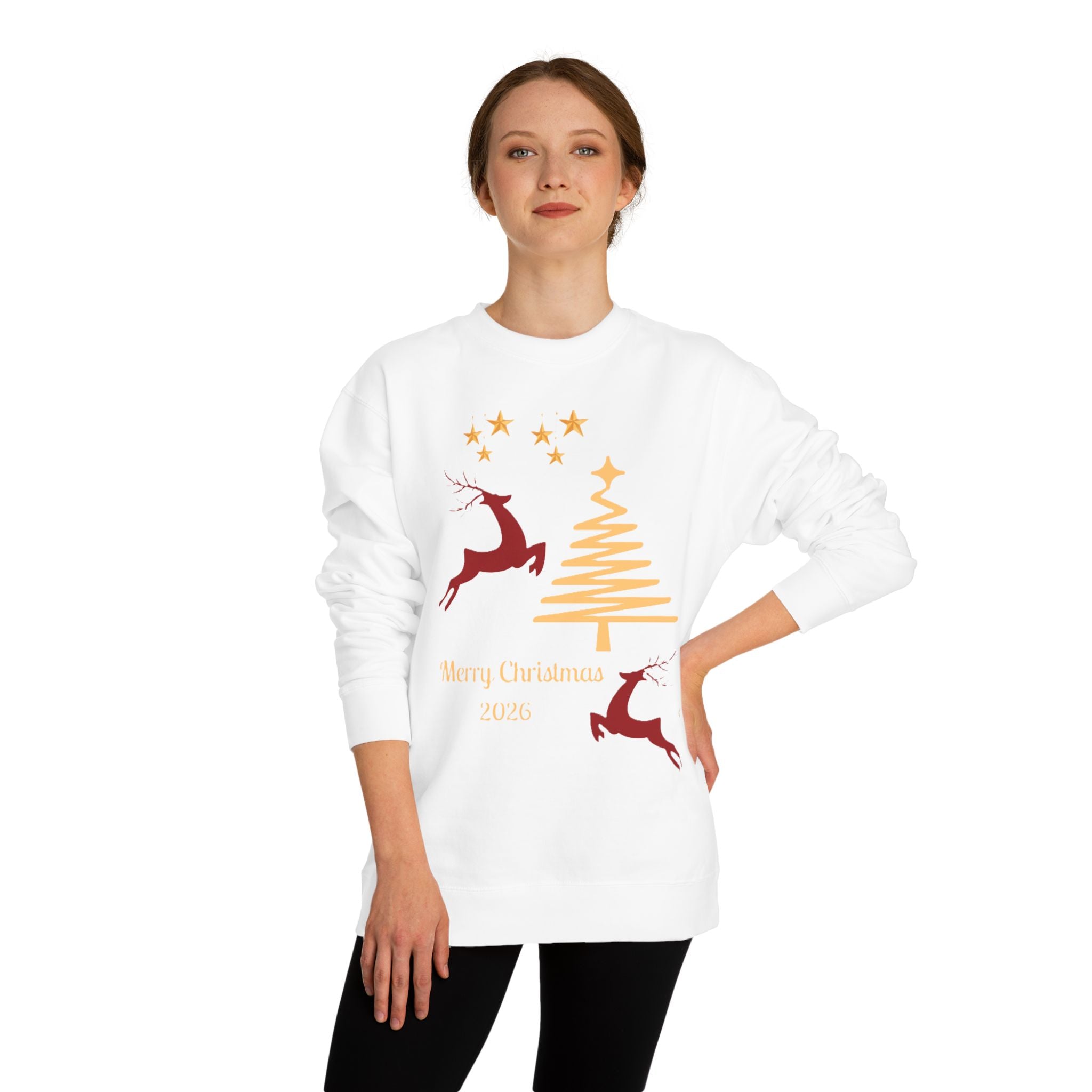 Christmas Reindeer Crewneck Sweatshirt - "Merry Christmas 2020" Holiday Sweater