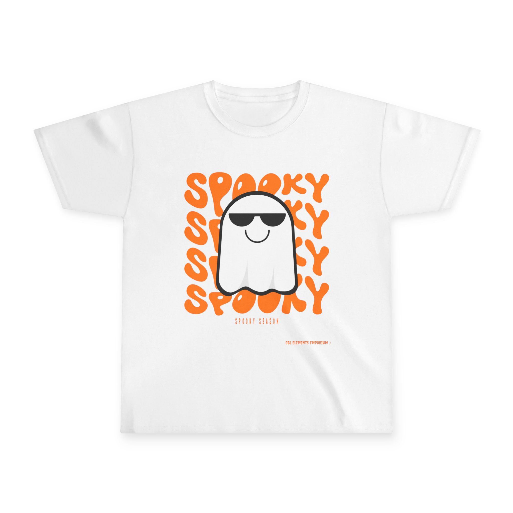 Youth Halloween Tee — "Just Here for the Boos" Ghosts Shirt