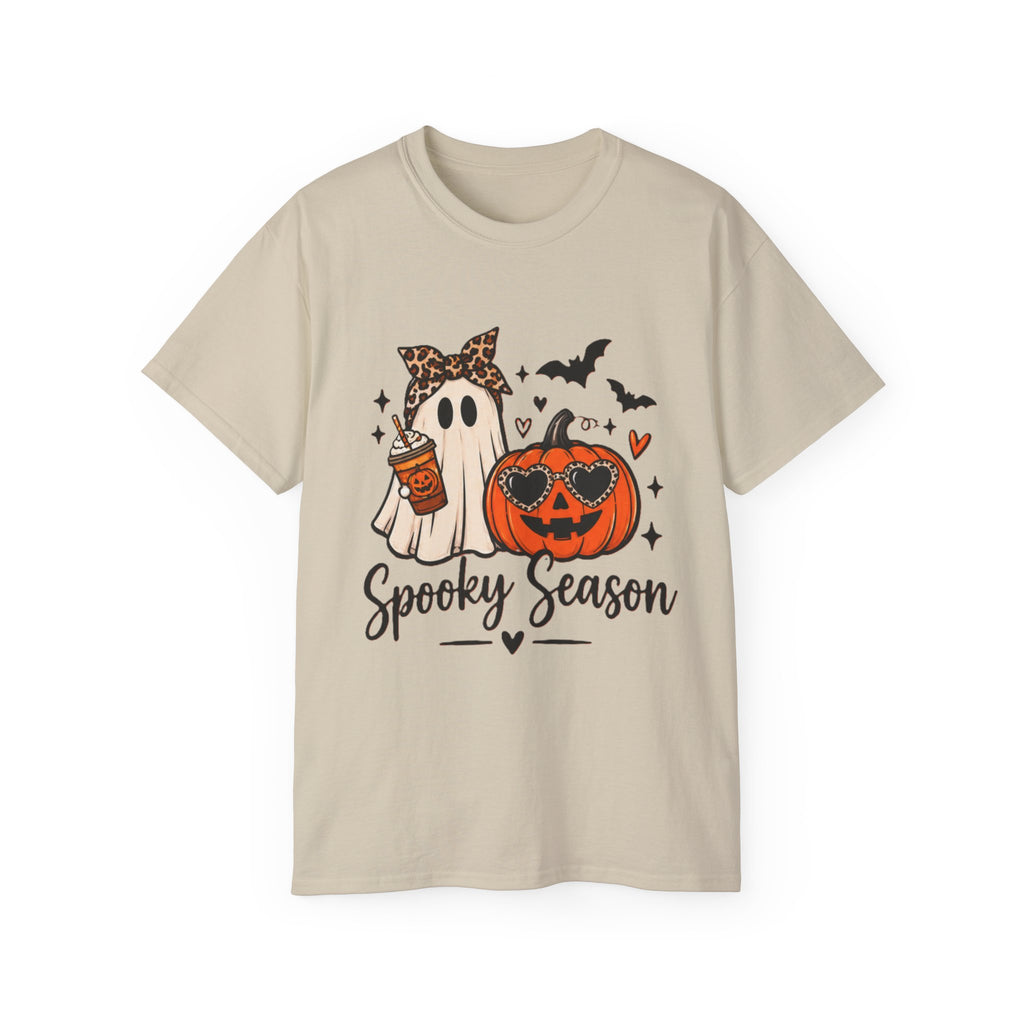 Spooky Season Tee — Cute Ghost & Jack-o'-Lantern Halloween Shirt