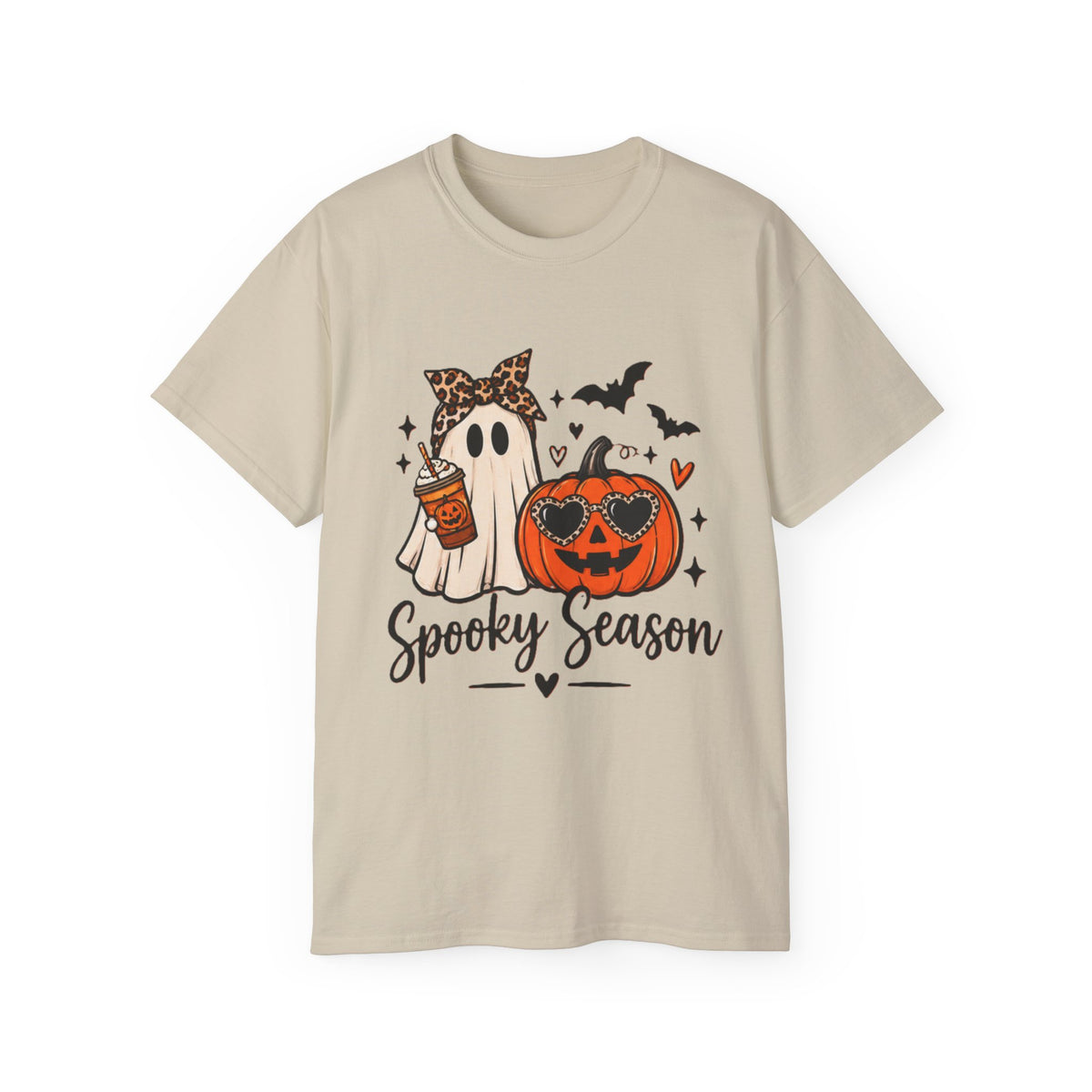Spooky Season Tee — Cute Ghost & Jack-o'-Lantern Halloween Shirt