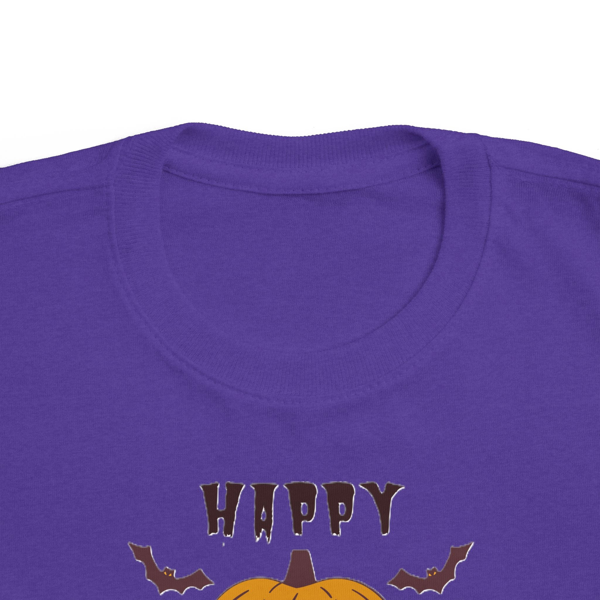 Toddler Halloween T‑Shirt — 'Happy Halloween' Smiling Jack‑O'-Lantern Tee