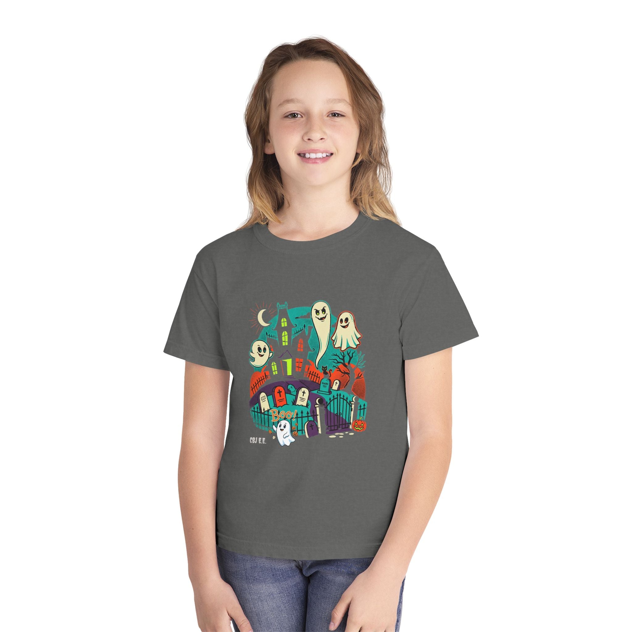 Kids' Halloween Ghost Tee — Spooky Haunted House Youth T-Shirt