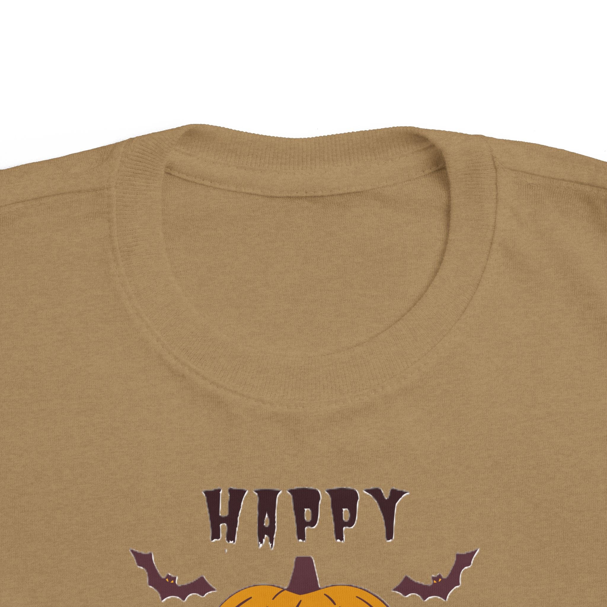Toddler Halloween T‑Shirt — 'Happy Halloween' Smiling Jack‑O'-Lantern Tee