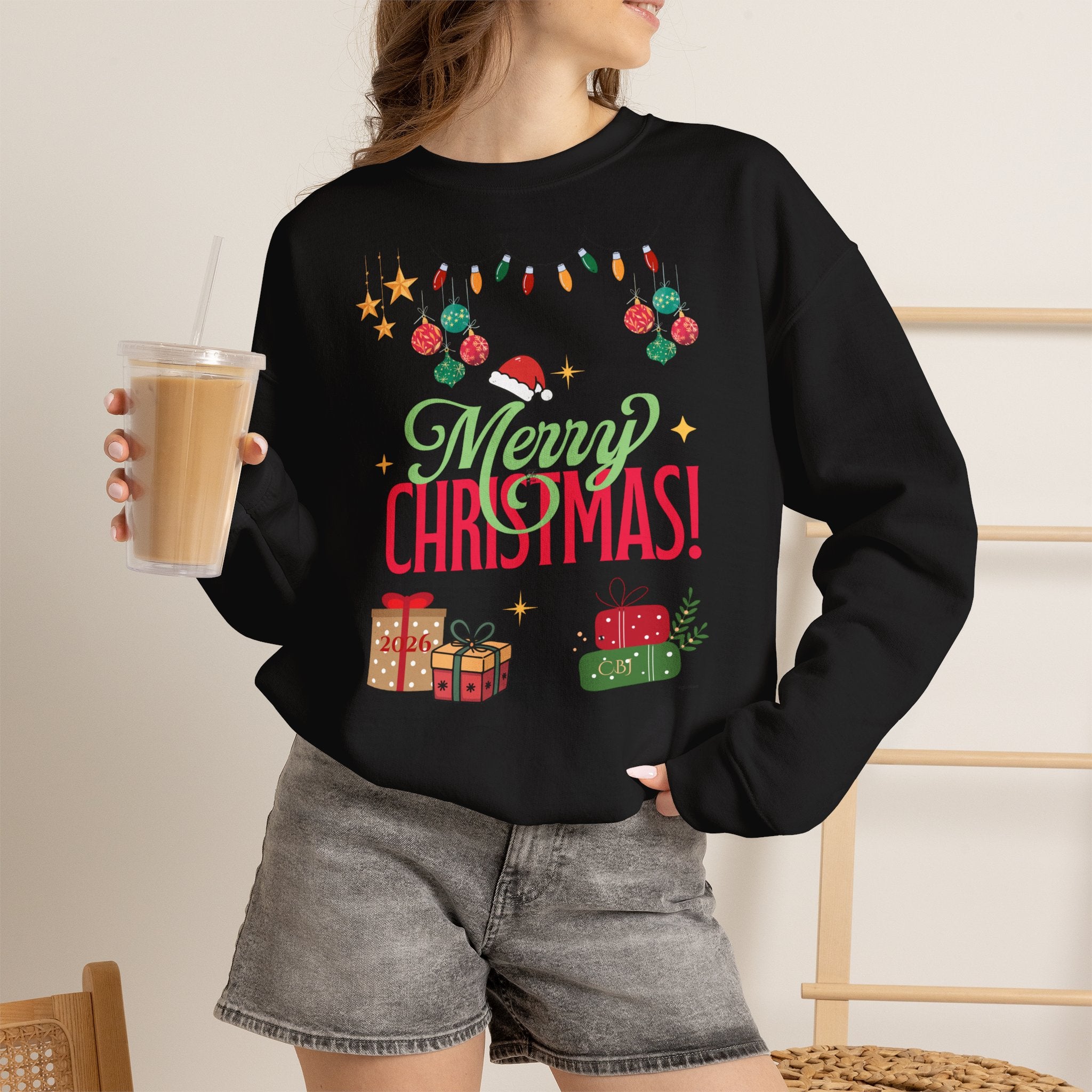 Merry Christmas Crewneck Sweatshirt — Festive Holiday Gift Sweater