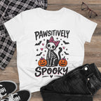 Pawsitively Spooky Cat Tee — Halloween Skeleton Kitten Shirt