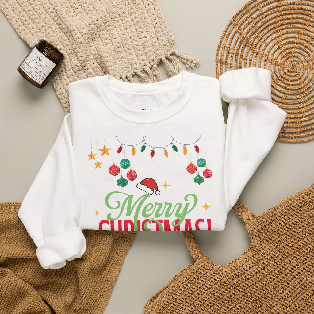 Merry Christmas Crewneck Sweatshirt — Festive Holiday Gift Sweater