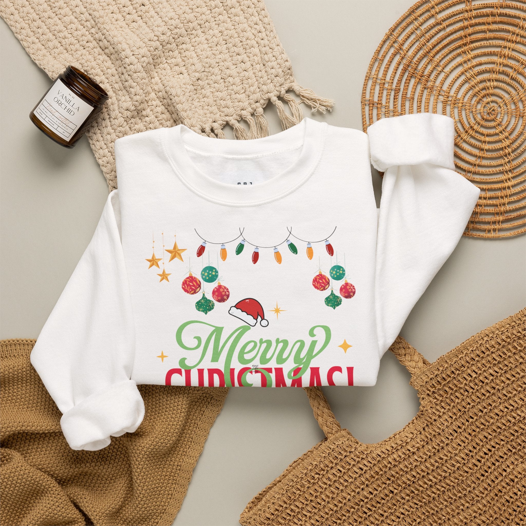Merry Christmas Crewneck Sweatshirt — Festive Holiday Gift Sweater