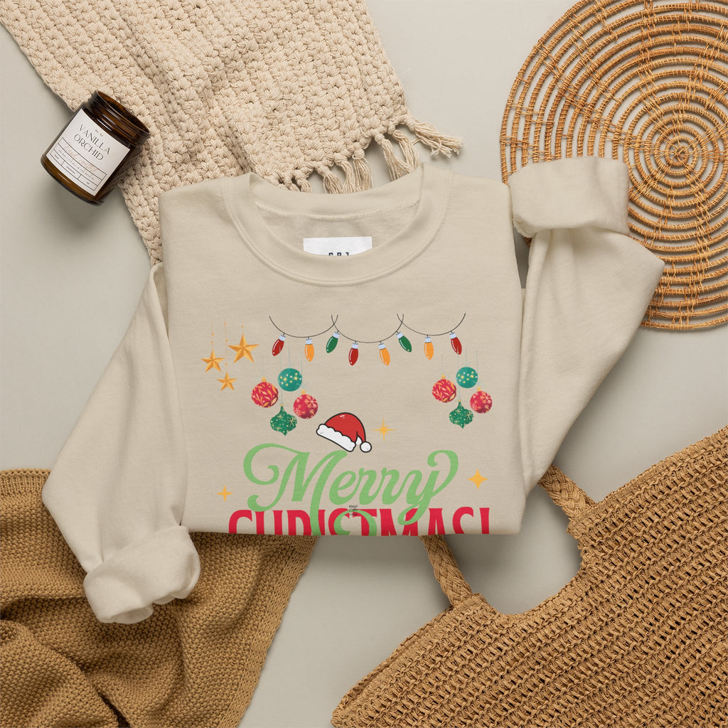 Merry Christmas Crewneck Sweatshirt — Festive Holiday Gift Sweater