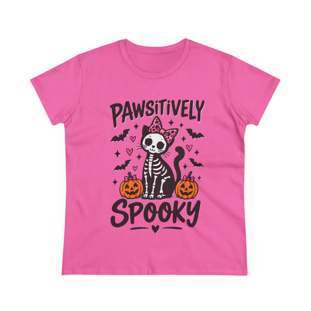Pawsitively Spooky Cat Tee — Halloween Skeleton Kitten Shirt