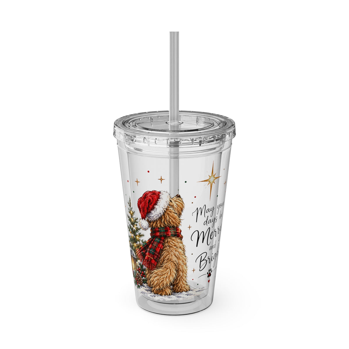 Doodle Dog Wish -Tumbler with Straw, 16oz