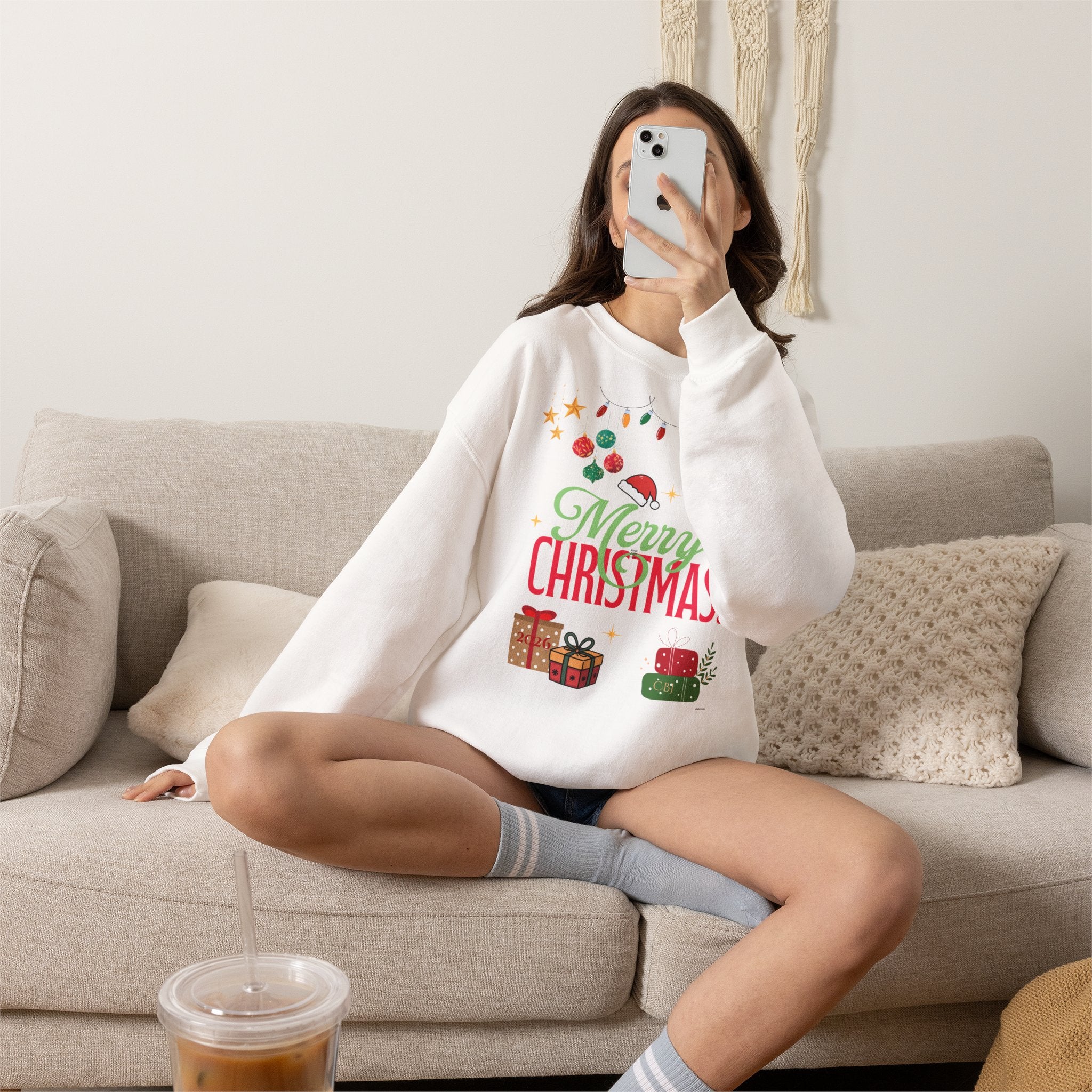 Merry Christmas Crewneck Sweatshirt — Festive Holiday Gift Sweater