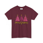 Christmas Tree Tee — Pink  "Merry Christmas" Holiday Shirt