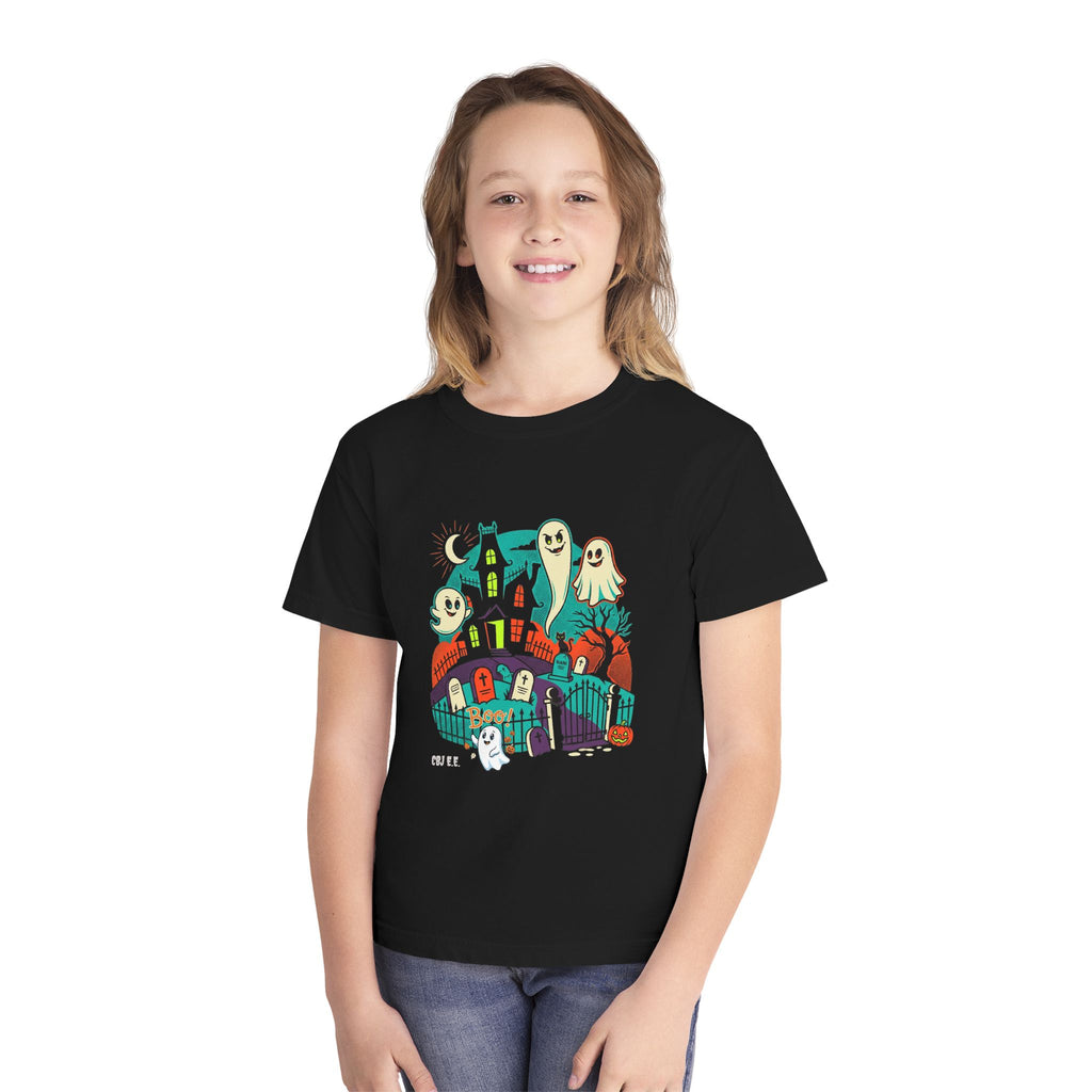 Kids' Halloween Ghost Tee — Spooky Haunted House Youth T-Shirt