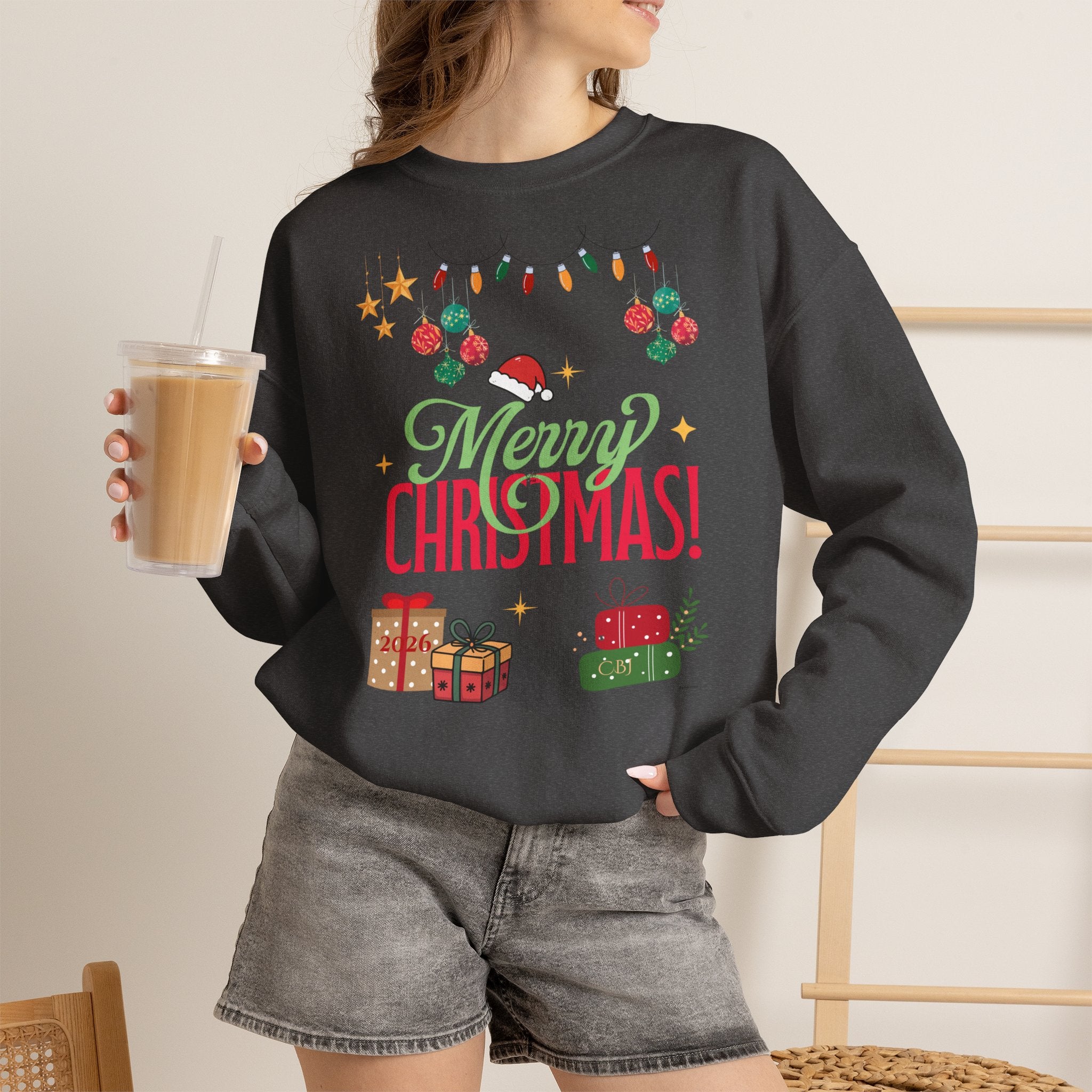 Merry Christmas Crewneck Sweatshirt — Festive Holiday Gift Sweater