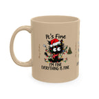 Xmas Cat in lights - Coffee Cup