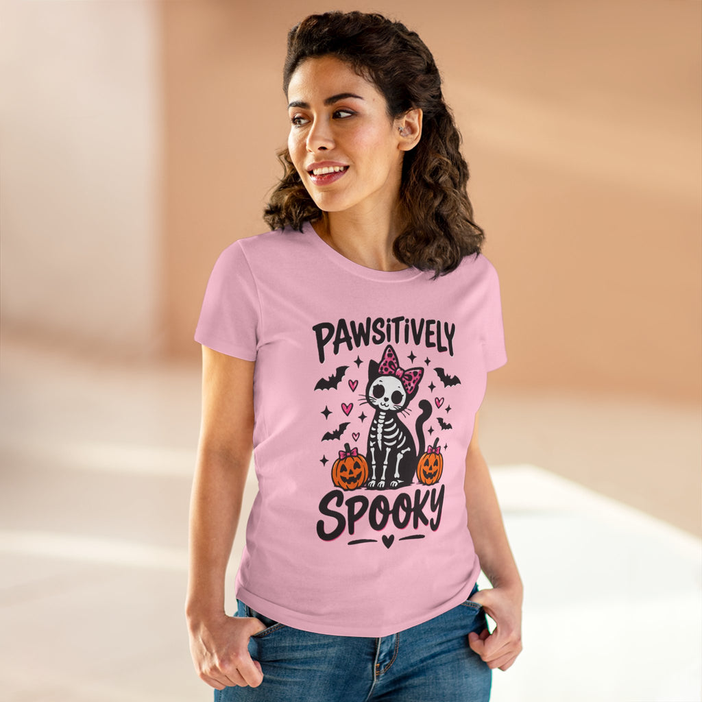 Pawsitively Spooky Cat Tee — Halloween Skeleton Kitten Shirt