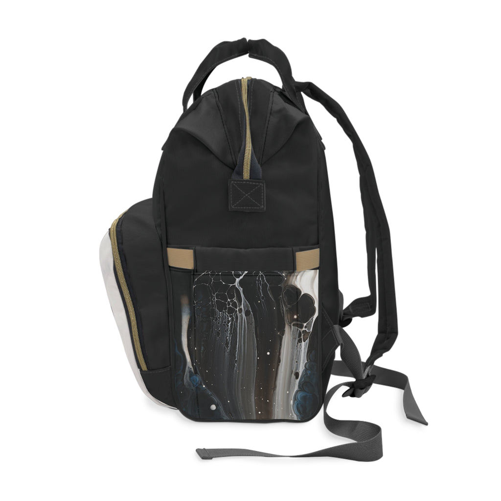 Diaper Backpack — Black Marble Multifunctional Baby Bag