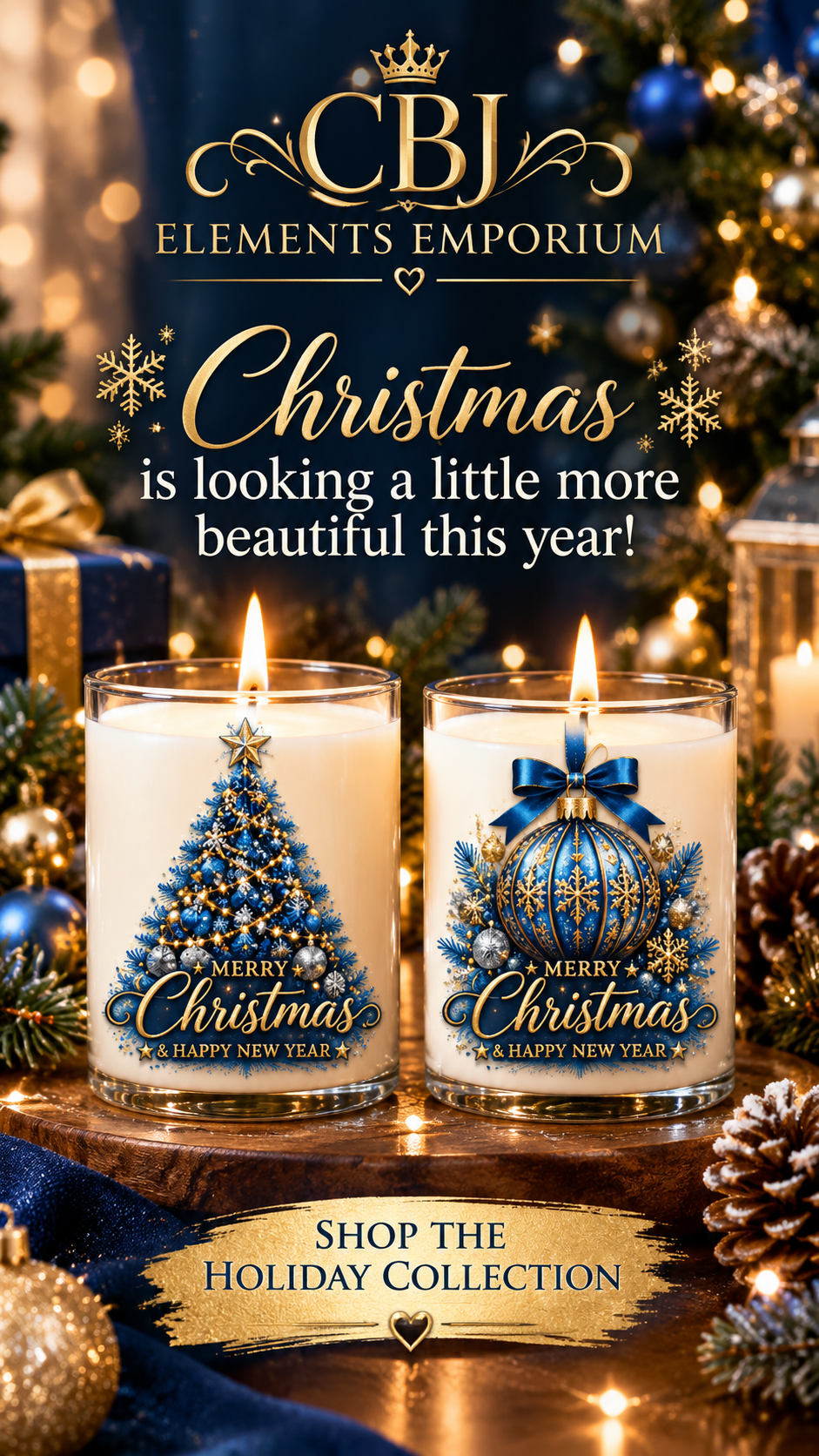 Merry Christmas & Happy New Year 2-Piece Candle Set